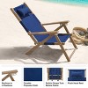 Outdoor Weather-Resistant Wood Folding Beach Chair with Backpack Straps - 4-Position Reclining Seat by Lavish Home - image 4 of 4