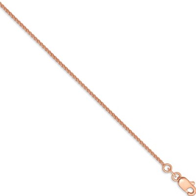 Black Bow Jewelry 1mm 14k Rose Gold Solid Polished Spiga Chain Necklace