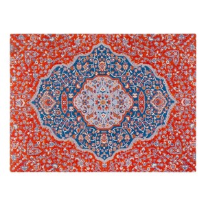 Anji Mountain 36"x48" Meknes 1/4" Rug'D Chair Floor Mat Red/Blue: Abstract Design, Indoor Polyester Mat - 1 of 4