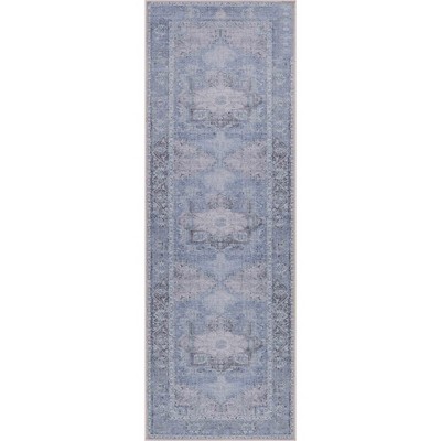 Hauteloom Ice Blue Flat Pile Washable Rug