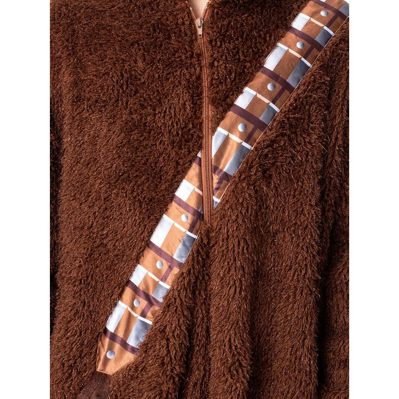 Star Wars Adult Chewbacca Chewie Kigurumi Costume Union Suit Pajama Brown, 3 of 7