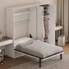 NicBex Twin Size Murphy Bed 84.5" Wooden Frame Murphy Bed Cabinet Wall Bed with Lockers and Wardrobes for Living Room, White - 4 of 4
