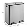 Jiallo 60L (30LX2) Powder coating 2 compartments garbage and recycling bins with elegant linear embossment, soft-close lids and soft pedal. - 2 of 4