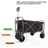 RISOKEYS Heavy Duty Collapsible Folding Wagon Cart with All-Terrain Wheels & Foot Brake,200Lbs Capacity Garden Utility Wagon for Beach,Camping - 4 of 4