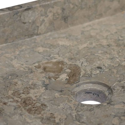 Gray Marble Square Vanity Sink 15.7 in.