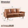 XIZZI 3 Seater Sofa Couch with Deep Seats, Modern Upholstered Sofa with Armrests, Comfy Couches for Living Room, Bedroom and Office - 3 of 4