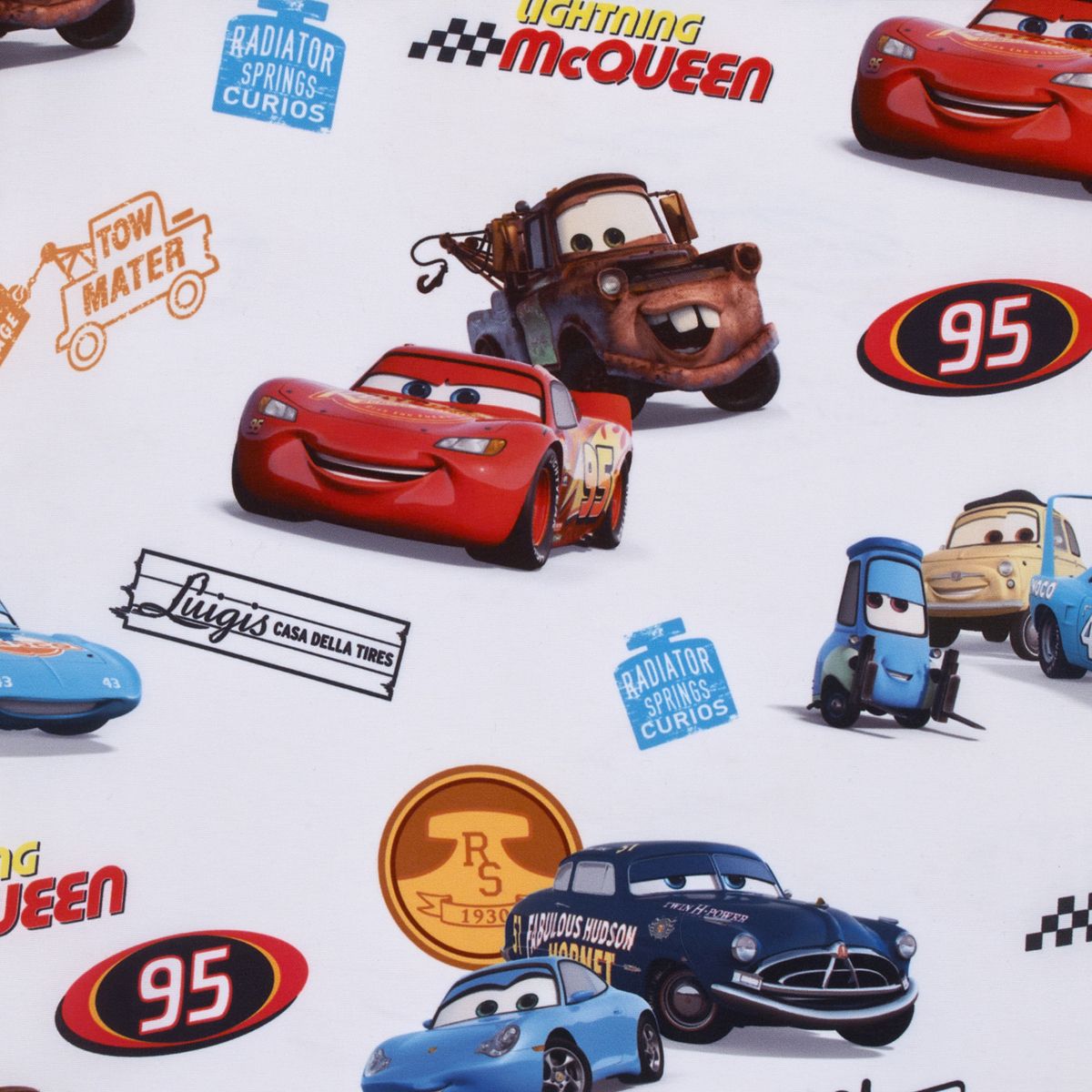 NoJo Disney Cars Radiator Springs White, Blue, and Red Lightning McQueen and Tow-Mater Preschool Nap Pad Sheet - thumbnail 5