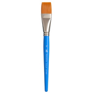 Princeton Select Artiste Flat Wash Brush, Synthetic Bristles, Short Handle Mixed Media Paintbrush, Jewel Blue, Size 1 inch, 1 Count - 1 of 4