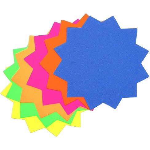 Natonhi 500 Pcs Starburst Signs for Retail Neon Paper Cut Outs Bulletin Board Decorations Display Name Price Sale Tags to Boost Sales Labels for Store Garage Yard Supplies 