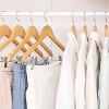 HOUSE DAY Wooden Suit & Skirt Hangers with Adjustable Clips Natural 12 Pack - 2 of 4