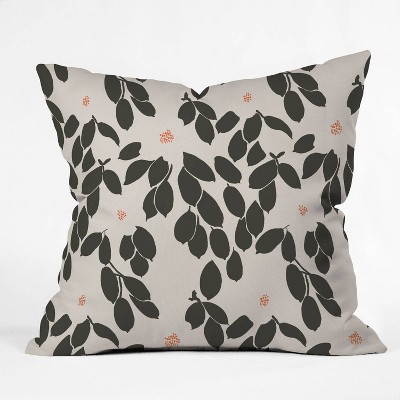 16"x16" Megan Galante Zooey Magnolia Throw Pillow Black - Deny Designs