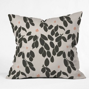 16"x16" Megan Galante Zooey Magnolia Throw Pillow Black - Deny Designs: Indoor Square Cushion, Machine Washable Cover, Zipper Closure - 1 of 4