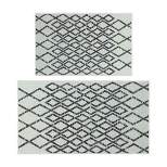 Sussexhome Non Skid Cotton Washable Kitchen Runner Rugs Set of  44 x 24 and 31.5 x 20 inches