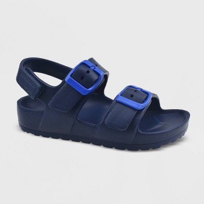 navy blue slip on sandals