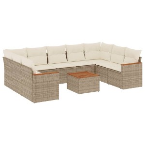 vidaXL Garden Sofa Set Beige, Cream White - 1 of 4