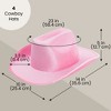 Zodaca 4-Pack Pink Cowboy Hats for Girls - Cute Velvet Cowgirl Hats for Costume, Dress Up Party (Adult Size) - 4 of 4