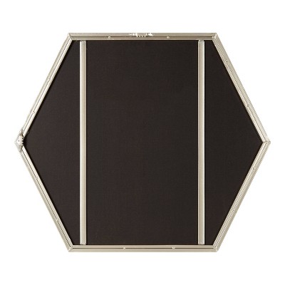Elegant Silver Hexagon 29" Bathroom Wall Mirror