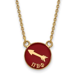 Black Bow Jewelry 14k Yellow Gold Plated Sterling Silver Pi Beta Phi Greek Life Necklace 18 Inch - 1 of 4