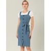 INSPIRE CHIC Women's Classic Button Decor Slim Fit Sleeveless Tie Waist Pinafore Overall Dress - 3 of 4