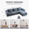 Combo Modular Sofa with 3 Seats for Living Room, Sectional Sofa with Ottoman, Sofa with Foam Filling and Corduroy Fabric-Coolbibila - 4 of 4