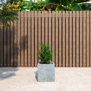 LeisureMod Fern Fiberstone Square Planter Pot for Indoor and Outdoor Use - 1 of 4