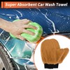 Unique Bargains Car Wash Towel Coral Fleece for Car Cleaning Wiping 9.84"x7.87"x0.39" Orange 2 Pcs - 2 of 4