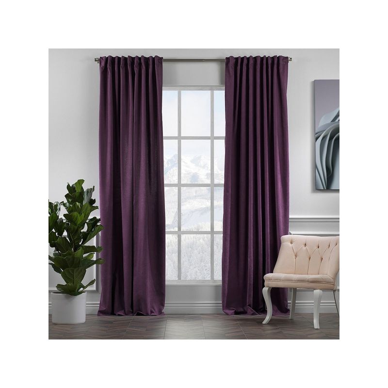 Towels Beyond Extra Long Room Darkening Faux Velvet Curtain Panels Set of 2, 1 of 2