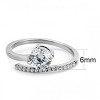 Slickblue Black & London Blue or Silver & Clear Stainless Steel Engagement Ring - Spinel or CZ Round Stone, Pave Design, Size 5-10 - 3 of 4