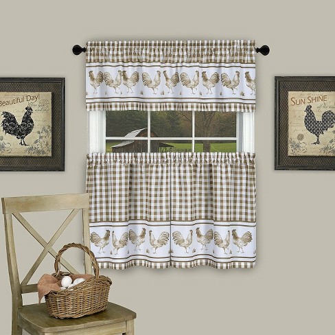 Woven Trends Farmhouse Curtains Kitchen Decor, Buffalo Plaid