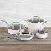 Cuisinart Matte 11pc Stainless Steel Cookware Set MW89-11 - White: Tempered Glass Lids, Ergonomic Handles, Dishwasher-Safe - 3 of 4