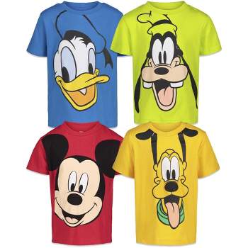 Disney Mickey Mouse Pluto Donald Duck Goofy 4 Pack T-Shirts Toddler 