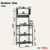 Bestier 5 Tier Microwave Stand, Coffee Bar Table with Storage for Small Space Kitchen - 4 of 4