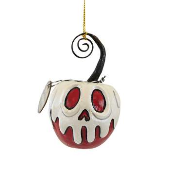 Bethany Lowe 3.5 Inch Red Apple With White Poison Halloween Ornament Name Card Holder Tree Ornaments