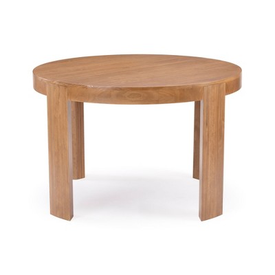 Pecan 47'' Round Solid Wood Dining Table for Four