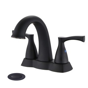 PAGED Modern Bathroom Faucets 2 Handle 4 Inch Centerset Bathroom Sink Faucet Vanity Basin Faucet with Pop-Up Drain - 1 of 4