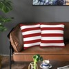 Red and White Stripes Throw Pillow Cover 18x18 in Set of 2 Cushion Modern Farmhouse Pillow Covers - 3 of 4