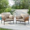 Modern Rattan Patio Lounge Chair with Cushions, 36'' Weather-Resistant Outdoor Armchair for Balcony Garden-3irtyhousy - 2 of 4