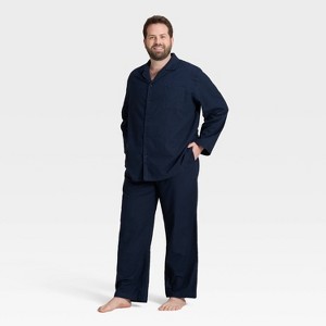 Men's Flannel Pajama Set - Goodfellow & Co™ Black Stripe - 1 of 3