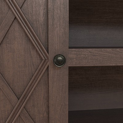 Brown Farmhouse Style TV Stand with Cabinets for 75" TVs