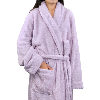 Lavender Plush Fleece Microfiber Bathrobe in 2XL-3XL