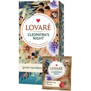 Lovare Green Tea Blend Cleopatra's Night l 24 Tea Bags l 36g - Antioxidant-Rich, Relaxing Herbal Infusion - Individually Wrap - 1 of 1