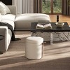 NicBex Round Polyester Storage Ottoman Bench,Upholstered Storage Ottoman with Leather Accent,Modern Storage Bench for Living Room,Bedroom - 2 of 4