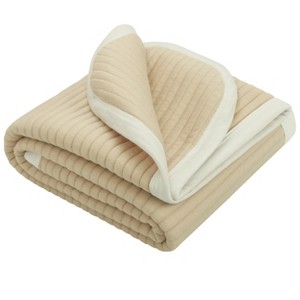 Jersey Cotton Quilted Toddler Blanket, Breathable and Warm ‎Travel Blanket - NTBAY - 1 of 4