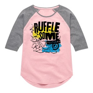Girls' - Disney - Ruffle Some Feathers Shirt Tail Raglan Graphic T-shirt - 1 of 3
