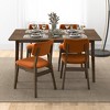 Vynxaria Burnt Orange Velvet Dining Chairs - Set of 2 for Mid-Century Modern Flair - 3 of 4