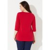 Catherines Women's Plus Size Suprema Teardrop Tee - 3 of 4
