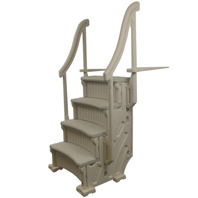 Confer CCX-AG 4 Step Above Ground Swimming Pool Ladder Stair Step Entry System with Handrails, Beige