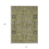 Olive Green Gray And Charcoal Oriental Washable Indoor Outdoor Area Rug - 3 of 4