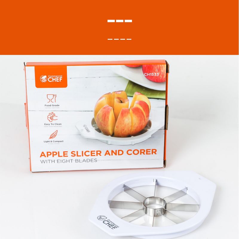 Commercial Chef Apple Slicer Corer Wedger, Handheld Apple Cutter, 6 of 9