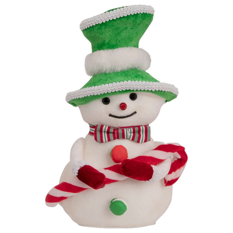 Northlight 10" Snowman with Candy Cane Christmas Figure, 1 of 7
